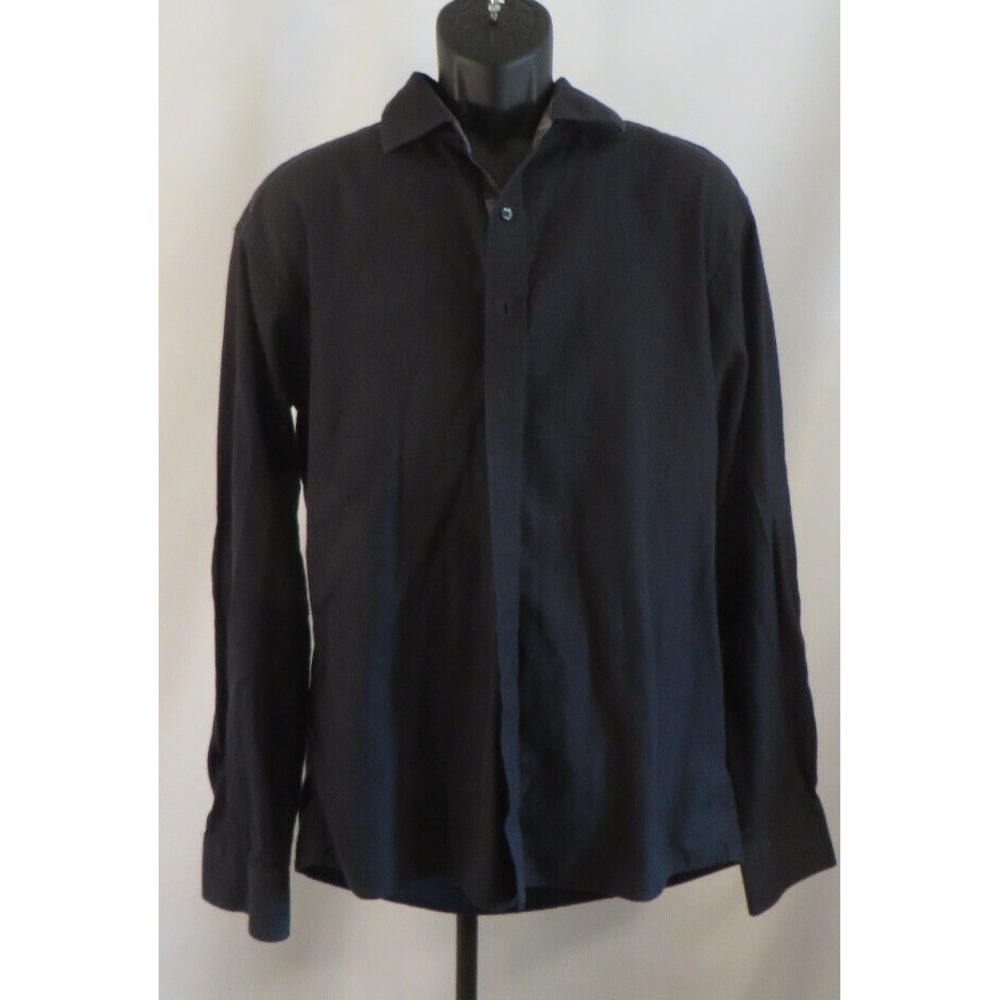 Mens Sam Surin New Royal Fashions Dress Shirt Basic Black Size Med
